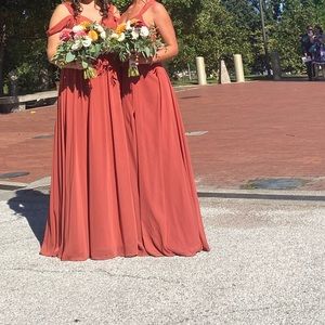 Selling Azazie bridesmaids dress. Size 4, color: terracotta. Not altered.